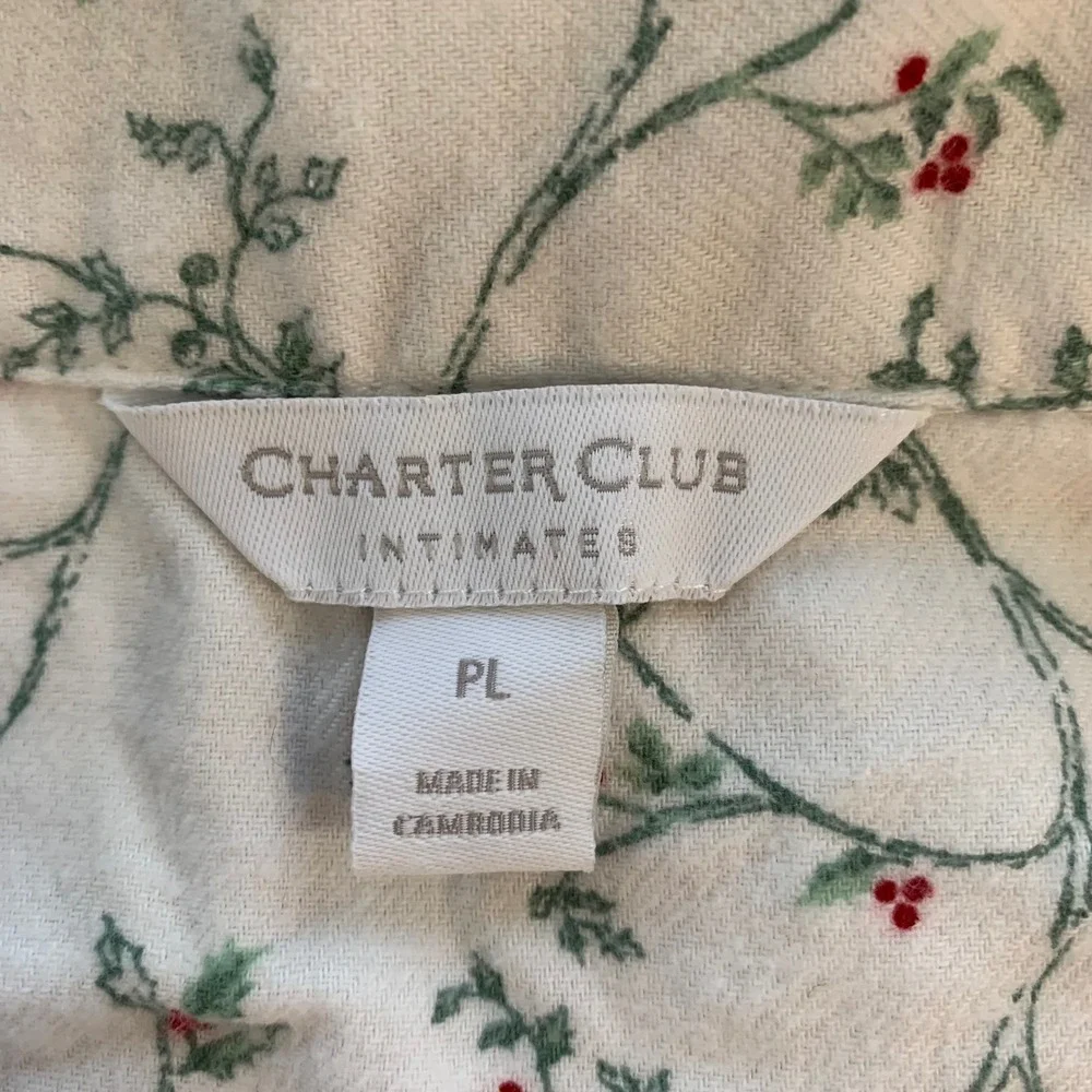 Charter Club Intimates Women PL Cotton Flannel Pajama Set Cardinal‎ Bird Lover
